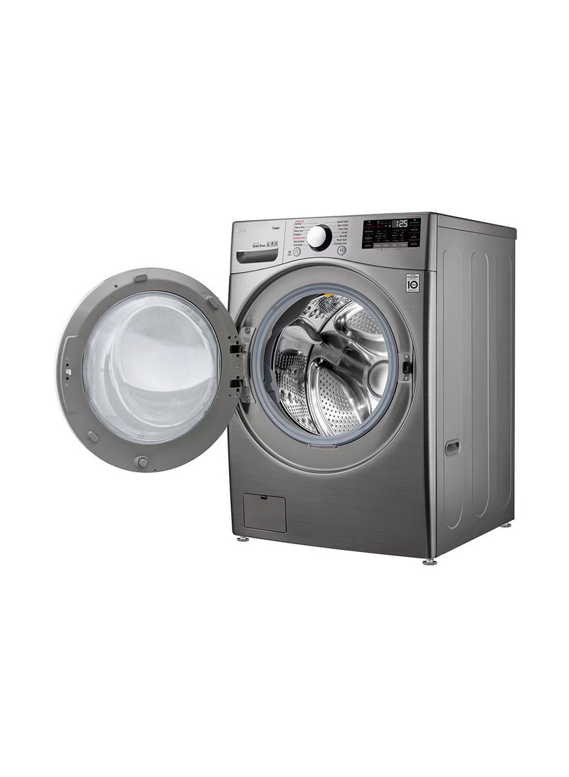 إل جي - 24Kg Front Load Washing Machine, Stainless Steel Colour, Steam™, 6 Motion DD Motor, ThinQ™ (Wi-Fi)- F0P3CYVDT Stainless Steel - Image 1