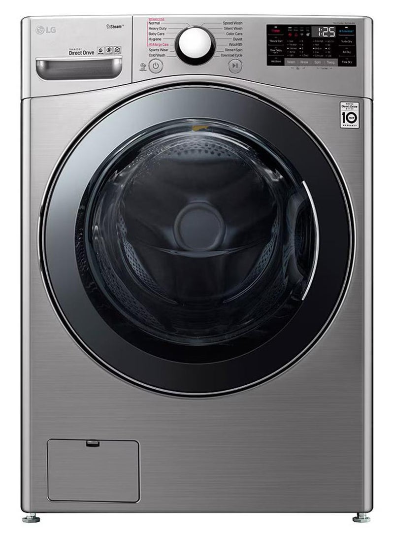 LG 24Kg Front Load Washing Machine, Stainless Steel Colour, Steam™, 6 Motion DD Motor, ThinQ™ (Wi-Fi)- F0P3CYVDT Stainless Steel - Image 1