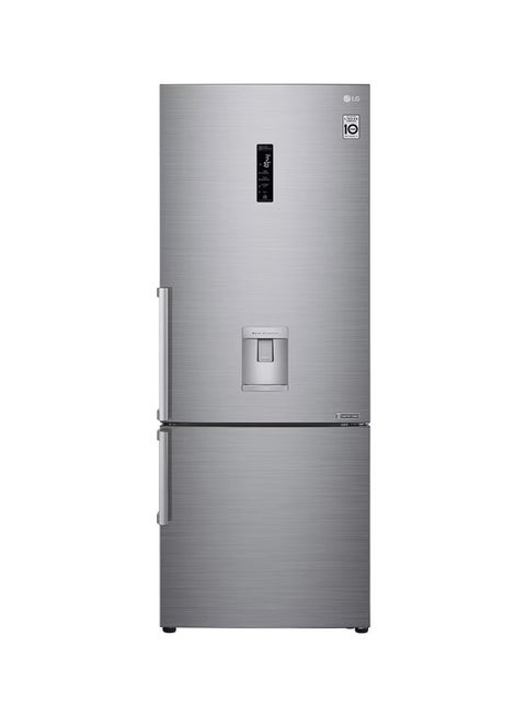 500/446 Gross and Net Capacity -LG New Bottom Mount Refrigerator , Inverter Compressor, Multi AirFlow, Smart Diagnosis - GR-F589BLCM Platinum Silver