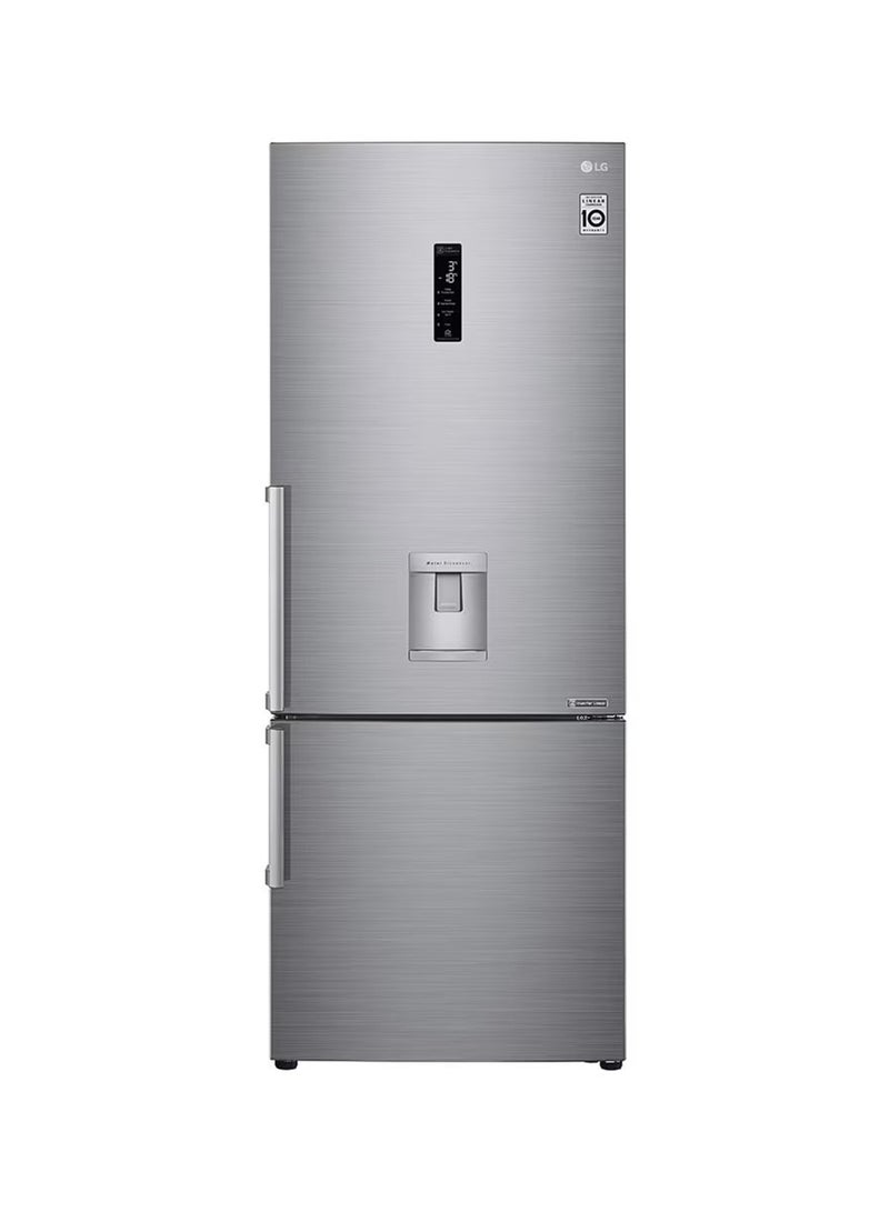 LG - 500/446 Gross and Net Capacity -LG New Bottom Mount Refrigerator , Inverter Compressor, Multi AirFlow, Smart Diagnosis - GR-F589BLCM Platinum Silver - Image 1