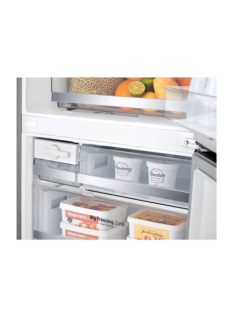 LG - 500/446 Gross and Net Capacity -LG New Bottom Mount Refrigerator , Inverter Compressor, Multi AirFlow, Smart Diagnosis - GR-F589BLCM Platinum Silver - Image 1