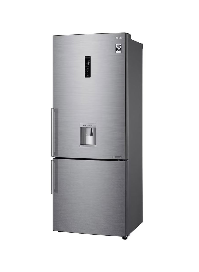 LG - 500/446 Gross and Net Capacity -LG New Bottom Mount Refrigerator , Inverter Compressor, Multi AirFlow, Smart Diagnosis - GR-F589BLCM Platinum Silver - Image 1