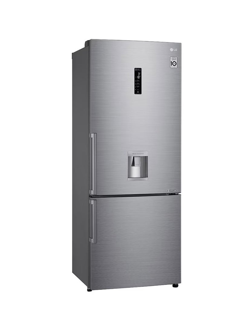LG - 500/446 Gross and Net Capacity -LG New Bottom Mount Refrigerator , Inverter Compressor, Multi AirFlow, Smart Diagnosis - GR-F589BLCM Platinum Silver - Image 1