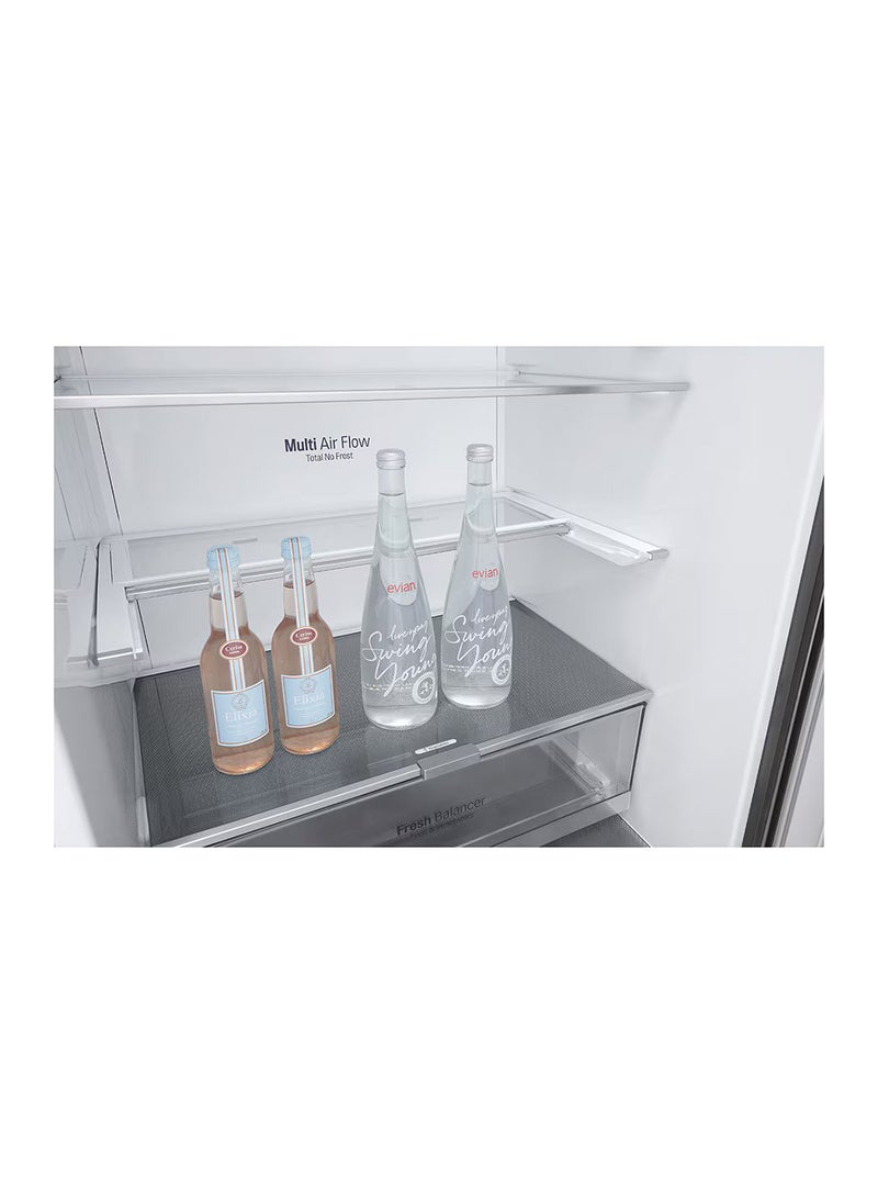 LG - 500/446 Gross and Net Capacity -LG New Bottom Mount Refrigerator , Inverter Compressor, Multi AirFlow, Smart Diagnosis - GR-F589BLCM Platinum Silver - Image 1