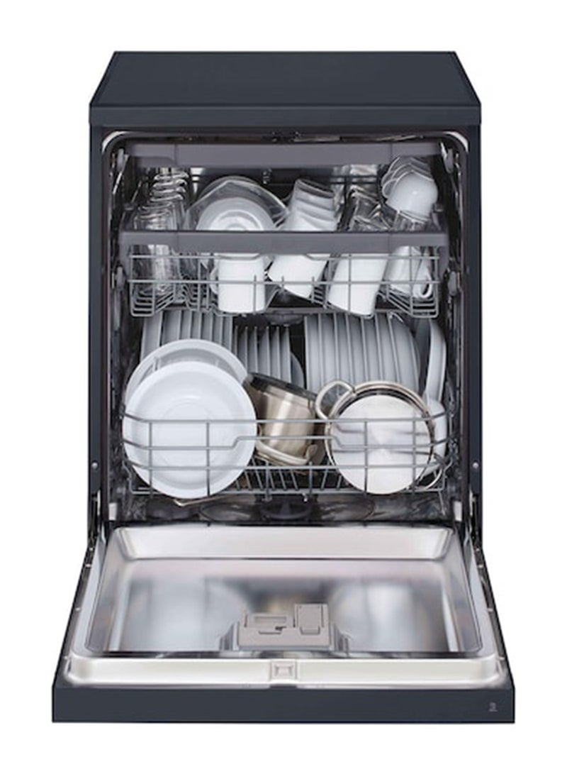 إل جي غسالة أطباق، تتسع لـ ١٤ طقمًا، ٩ برامج، غسيل رباعي، نظام Easy Rack Plus، ضوضاء أقل، غسيل ثنائي المنطقة، توربو ٧ كجم DFC513FM أسود 7 kg DFC513FM - Image 3