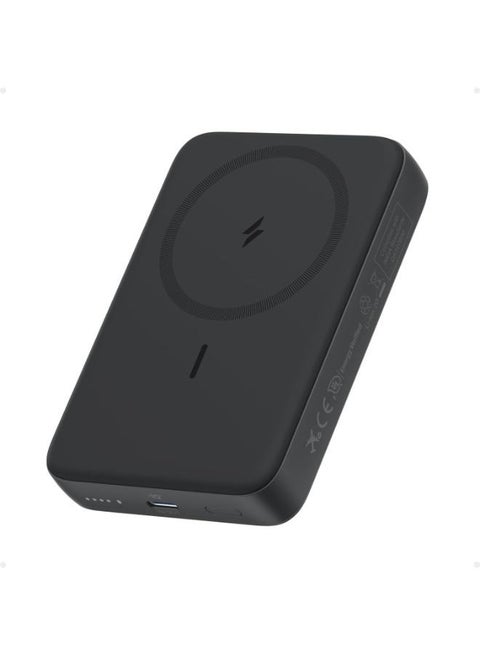 10000 mAh Zolo Magnetic Power Bank, Compact 10,000mAh Wireless Portable Charger with 30W Max Fast Charging, Skin-Friendly and Durable Battery Pack, for iPhone 16/15/14 Series, Black