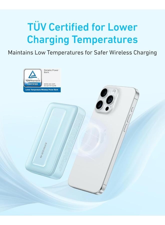 آنكر - 10000 mAh Zolo Magnetic Power Bank, Compact 10,000mAh Wireless Portable Charger with 30W Max Fast Charging, Skin-Friendly and Durable Battery Pack, for iPhone 16/15/14 Series, Black - Image 1