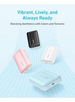 آنكر 10000 mAh Zolo Magnetic Power Bank, Compact 10,000mAh Wireless Portable Charger with 30W Max Fast Charging, Skin-Friendly and Durable Battery Pack, for iPhone 16/15/14 Series, Black  - Image 2