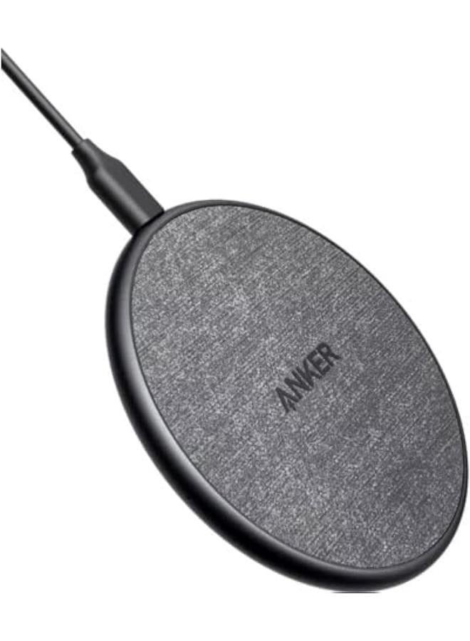 Anker - 318 Wireless Charger (Pad) (Wireless Charger, Qi Certified), Compatible with iPhone 14/13, Up to 10W Output, USB-C & USB-A Cable Included, Supports type-c Input Dark Grey - Image 1
