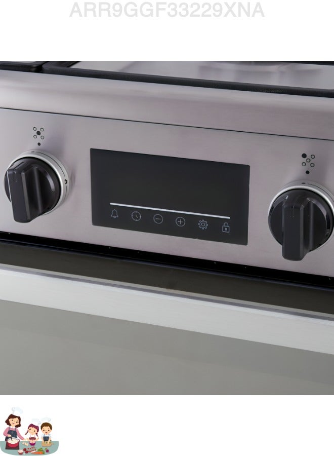 أريستون موقد غاز أريستون رقمي، 90 سم، 5 شعلات، فولاذ مقاوم للصدأ، مع مروحة - Image 3