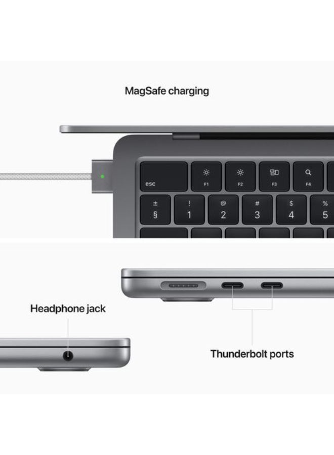 أبل - MacBook Air MC7U4 13.6-inch Display, Apple M2 chip with 8-core CPU and 8-core GPU/16GB RAM/256GB SSD/macOS English Space Grey - Image 1