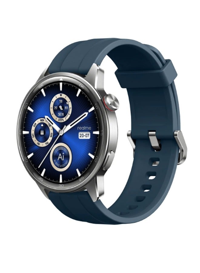 ريل مي 380 mAh New realme Watch S2 SmartWatch 1.43'' AMOLED Display Blood Oxygen Sensor 20 Days Battery Life, Battery Watch Silver  - Image 1