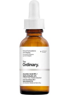 ذا اورديناري THE ORDINARY ASCORBIC ACID 8% + ALPH ARBUTIN 2% 30ML - A highly-stable, water-soluble vitamin C derivative that has been shown to offer enhanced skin-brightening benefits 30ml 