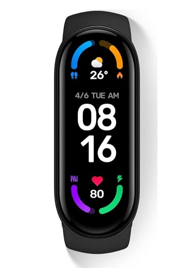 شاومي - Xiaomi Smart Band 6 Global Version, Mi band 6-1.56'' AMOLED Touch Screen, Xiaomi band 6, Miband 6, Xiaomi 6, Heart Rate Monitor，30 Sports Mode, Fitness & Activity Tracker, 50M Waterproof black - Image 1