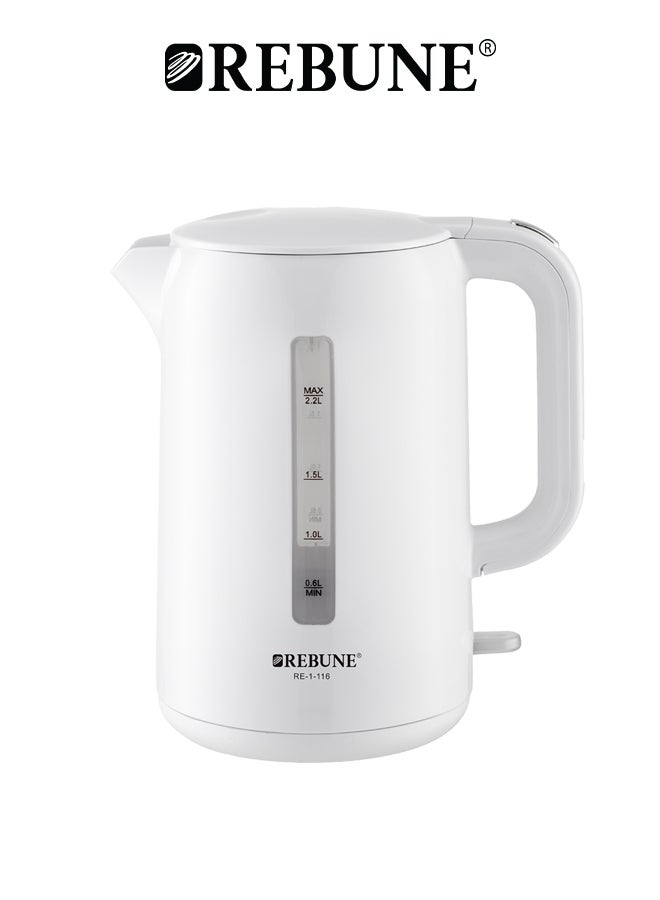 REBUNE - Electric Kettle – Hot Water in Seconds 2.2 L 2200 W RE-1-116 white - Image 1