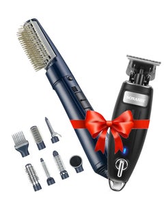 7-In-1 Hair Styler 550W With Rechargeable Hair Clipper 5W Combo | Styler With Detachable Brushes And 3 Hours Continuous Working Clipper | Gifts For Men Women | Shs-3034 Blue/Grey And Shc-1054 Black - pnsku/N70143246V/45/_/1736945212/3f405ba9-8eba-43b7-a5cd-fee5ce4952d9