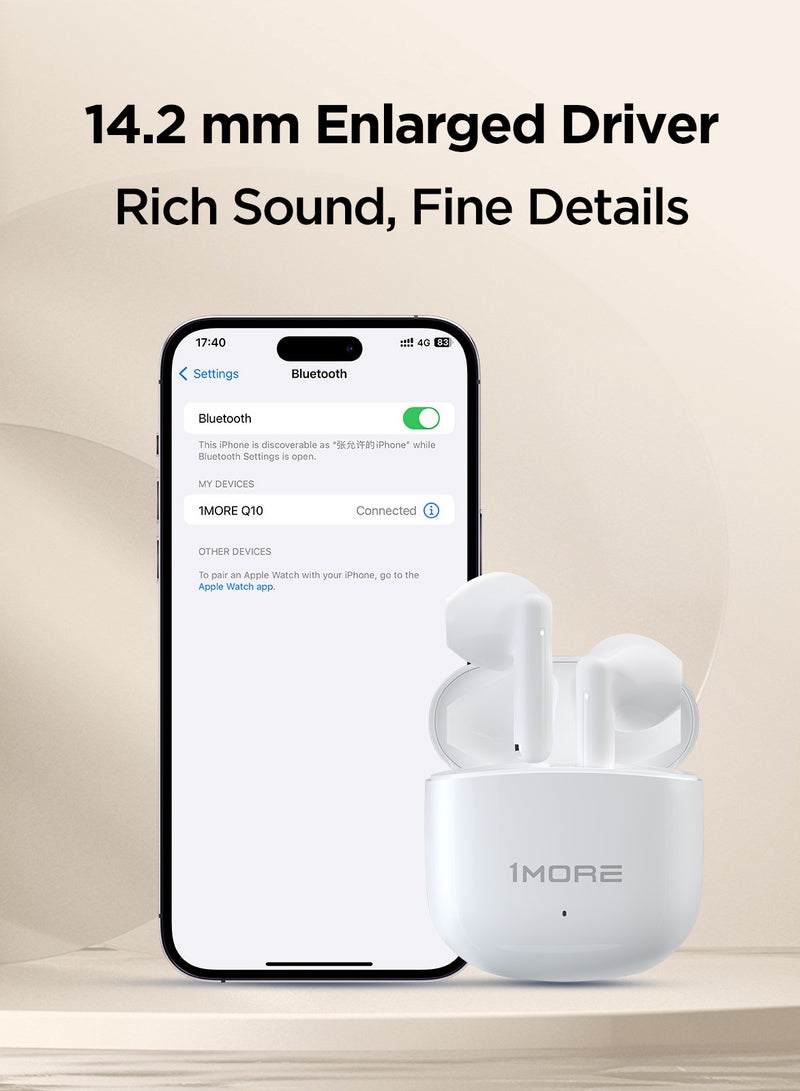 1 مور سماعات أذن لاسلكية Q10، بلوتوث 5.3، نصف داخل الأذن، 26 ساعة وقت تشغيل، مقاومة للماء IPX4 - Image 3
