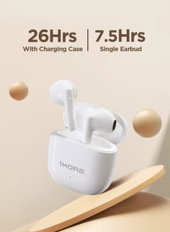 1MORE Q10 Wireless Earbuds, Bluetooth 5.3, Half In-Ear, 26H Playtime, IPX4 Waterproof White  - Image 5