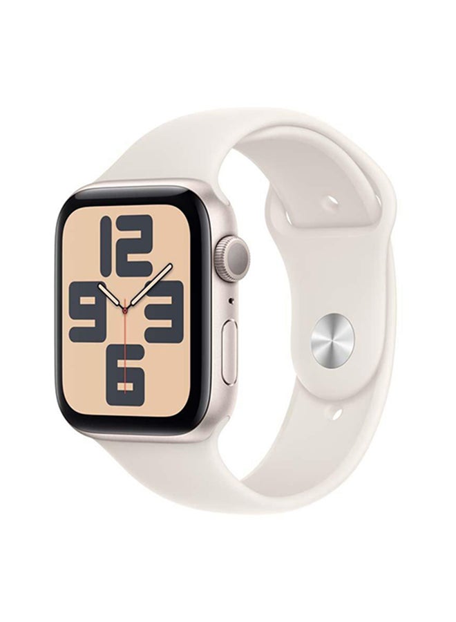 Apple - Watch Se Gps 44Mm Starlight Aluminium Case With Starlight Sport Band  Sm White - Image 1