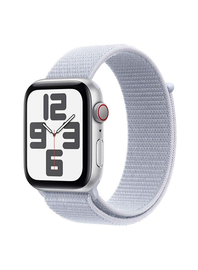 Apple - Watch Se Gps  Cellular 44Mm Silver Aluminium Case With Blue Cloud Sport Loop Silver - Image 1