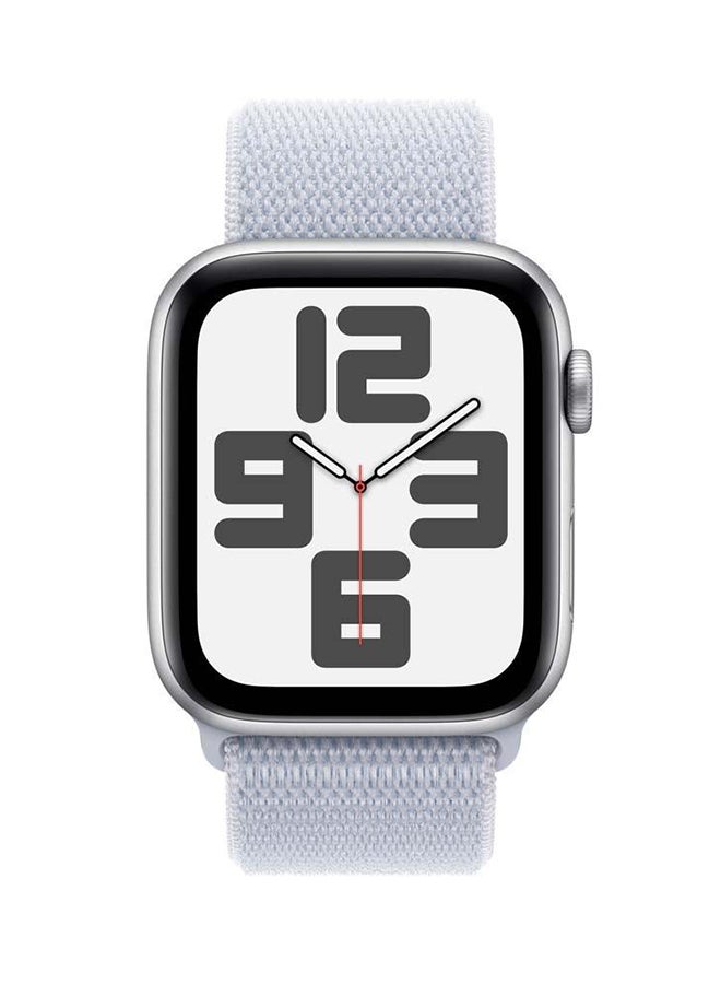 Apple - Watch Se Gps  Cellular 44Mm Silver Aluminium Case With Blue Cloud Sport Loop Silver - Image 1