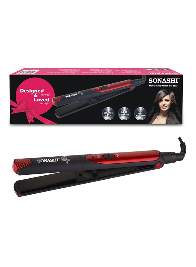 SONASHI - Hair Straightener 30W With Rechargeable Hair Clipper 5W Combo | Premium Quality Hair Tools - For Long Lasting Experience | Gifts For Men Women | Shs-2067 Red/Black And Shc-1052 Black - Image 1
