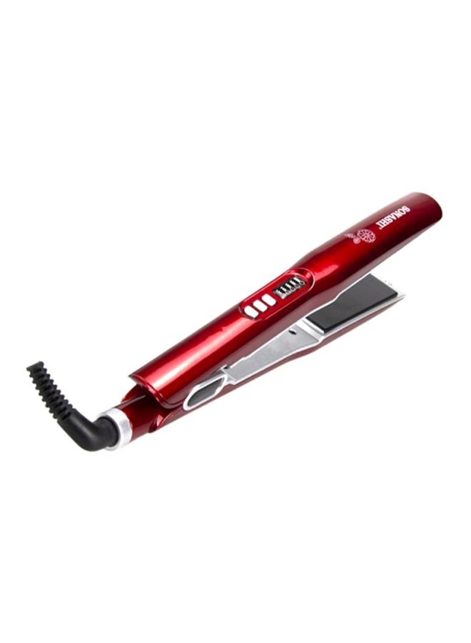 SONASHI - Hair Straightener 40W With Rechargeable Hair Clipper 1000Ma Combo | Ceramic Plates Temperature Control Straightener And 2 Hours Continuous Working Clipper | Gifts For Men Women | Shs-2042 Red And Shc-1061 Maroon Red - Image 1