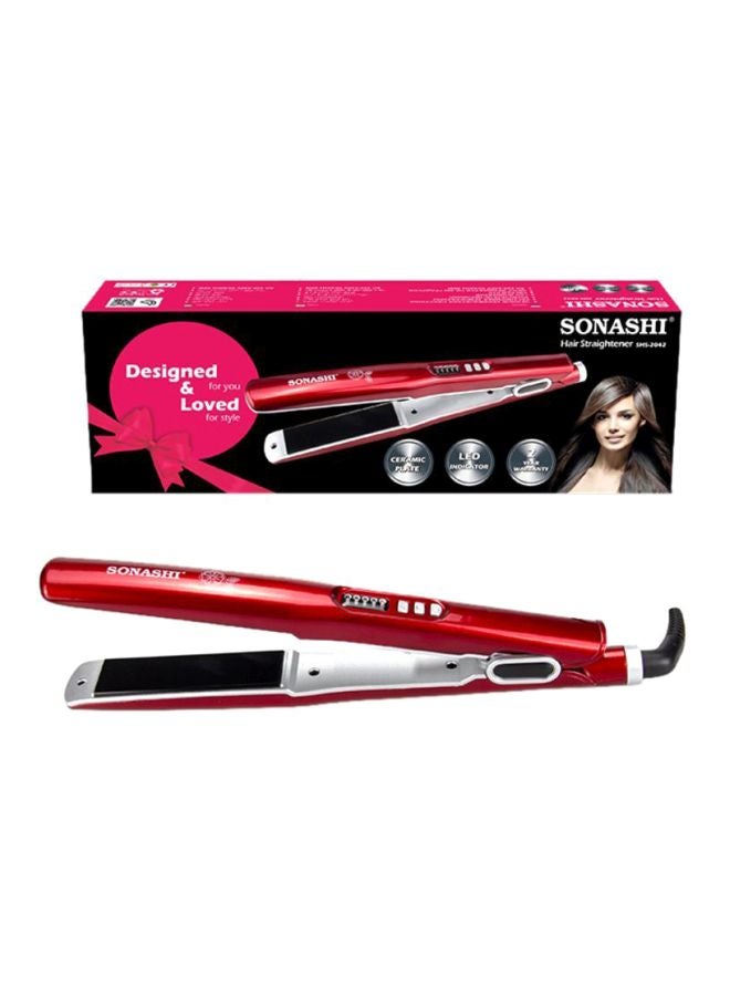 SONASHI - Hair Straightener 40W With Rechargeable Hair Clipper 1000Ma Combo | Ceramic Plates Temperature Control Straightener And 2 Hours Continuous Working Clipper | Gifts For Men Women | Shs-2042 Red And Shc-1061 Maroon Red - Image 1