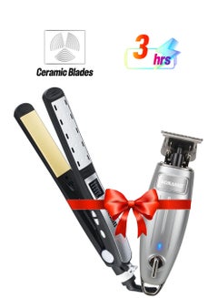 سوناشي Rechargeable Hair Clipper 5W With Wet And Dry Hair Straightener 25W Combo | 3 Hours Continuous Working Clipper And Ceramic Plated Straightener | Gifts For Men Women | Shc-1054 Silver And Shs-2021 Silver/Black  - Image 1