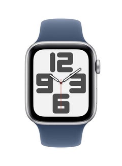 Apple Watch Se Gps 44Mm Silver Aluminium Case With Denim Sport Band  Ml Blue  - Image 2