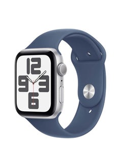 Apple Watch Se Gps 44Mm Silver Aluminium Case With Denim Sport Band  Ml Blue  - Image 1