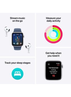 Apple Watch Se Gps  Cellular 44Mm Starlight Aluminium Case With Starlight Sport Band  Ml White  - Image 3