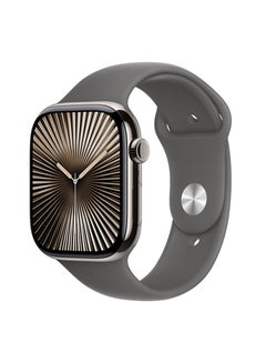 Apple Watch Series 10 Gps  Cellular 42Mm Natural Titanium Case With Stone Grey Sport Band  Sm Grey  - Image 1