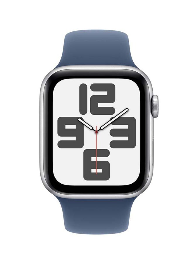 Apple - Watch Se Gps  Cellular 44Mm Silver Aluminium Case With Denim Sport Band  Ml Blue - Image 1