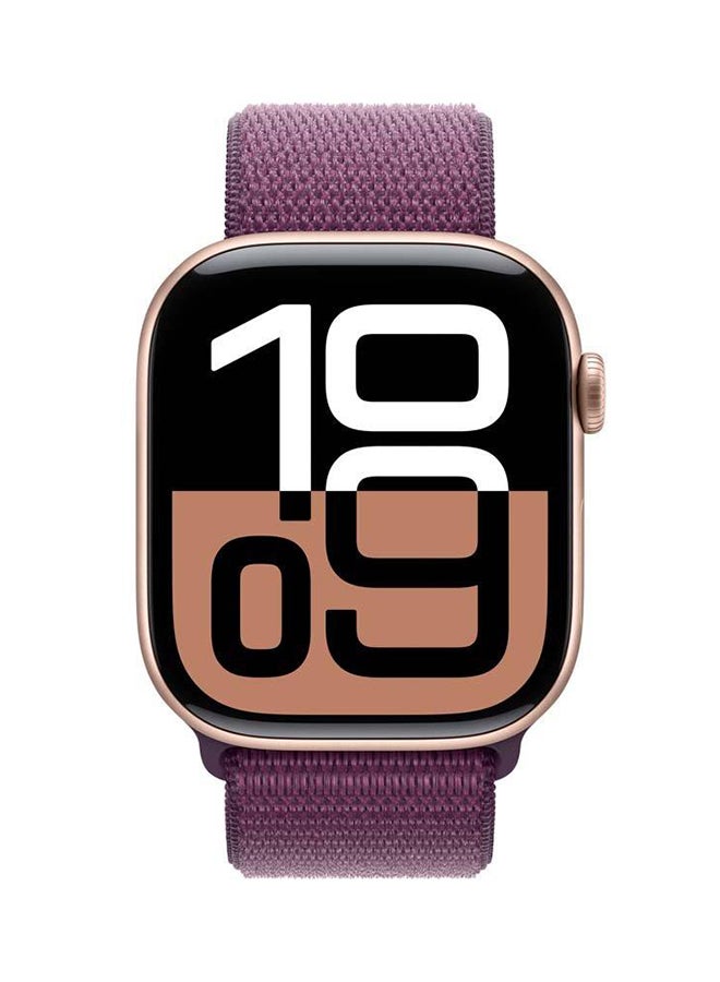 Apple Watch Series 10 Gps  Cellular 42Mm Rose Gold Aluminium Case With Plum Sport Loop Purple  - Image 2