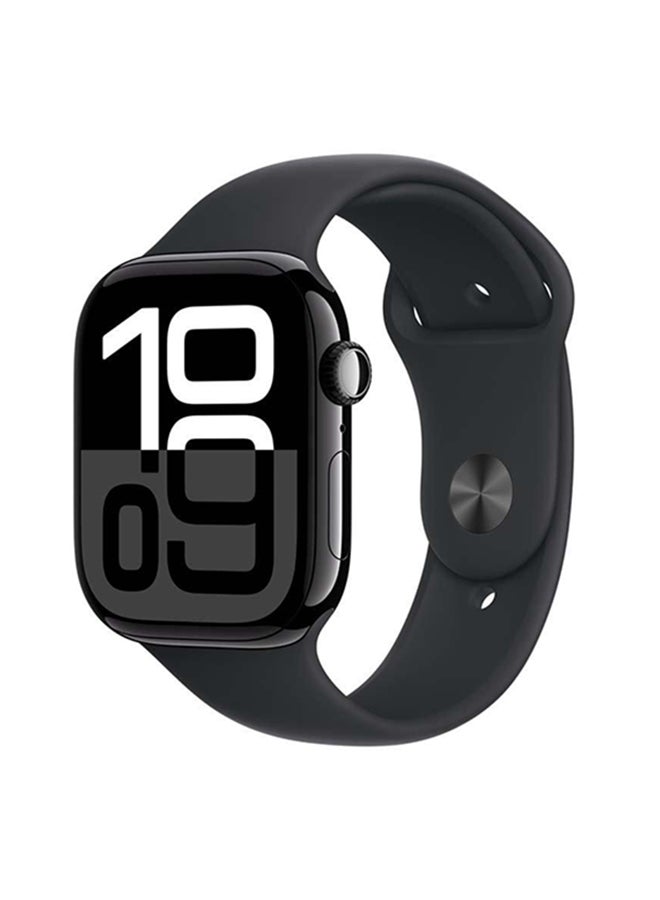 Apple - Watch Series 10 Gps  Cellular 42Mm Jet Black Aluminium Case With Black Sport Band  Ml Black - Image 1