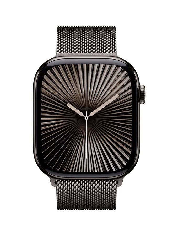Apple - Watch Series 10 Gps  Cellular 46Mm Slate Titanium Case With Slate Milanese Loop  Ml Grey - Image 1