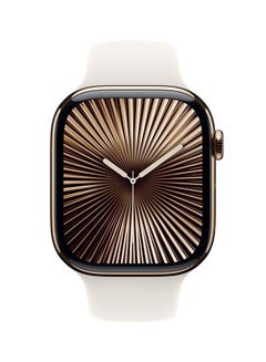 Apple Watch Series 10 Gps  Cellular 42Mm Gold Titanium Case With Starlight Sport Band  Ml White  - Image 2