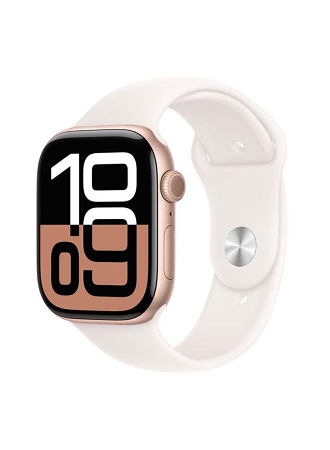 Apple - Watch Series 10 Gps  Cellular 46Mm Rose Gold Aluminium Case Gold - Image 1