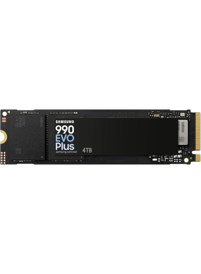 Samsung 4 TB 990 EVO Plus NVMe M.2 SSD 4TB, PCIe 4.0 x4 / PCIe 5.0 x2, NVMe 2.0 (2280), 7250MB/s Read, 6300MB/s Write, Internal SSD for Gaming and Graphics Editing, MZ-V9S4T0BW 4 TB