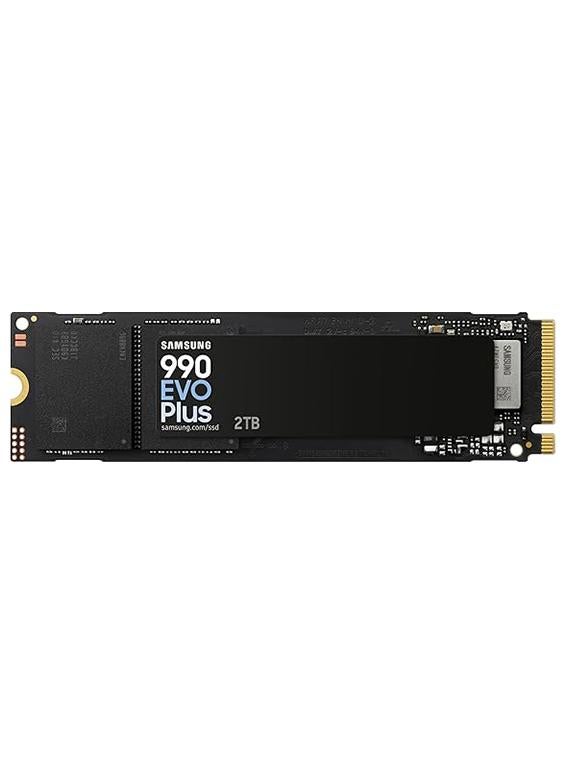 سامسونج قرص صلب داخلي NVMe M.2 SSD سعة 2 تيرابايت 990 EVO Plus، PCIe 4.0 x4 / PCIe 5.0 x2، NVMe 2.0 (2280)، سرعة قراءة 7250 ميجابايت/ثانية، سرعة كتابة 6300 ميجابايت/ثانية، مخصص للألعاب وتحرير الرسوميات، MZ-V9S2T0BW - Image 1