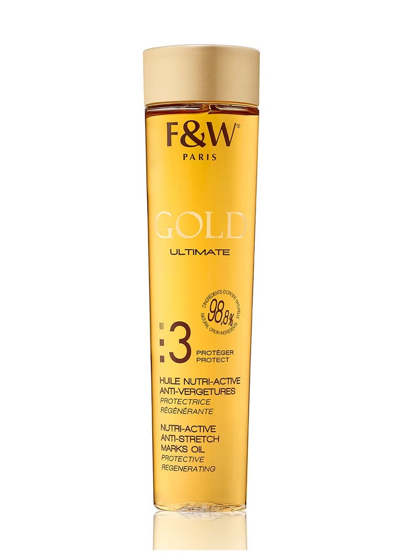فير آند وايت - Gold Ultimate Nutri-Active Anti-stretch Marks oil 446 200ml - Image 1