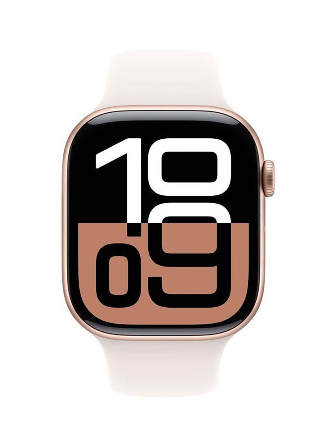 Apple - Watch Series 10 Gps  Cellular 42Mm Rose Gold Aluminium Case With Light Blush Sport Band - Image 1