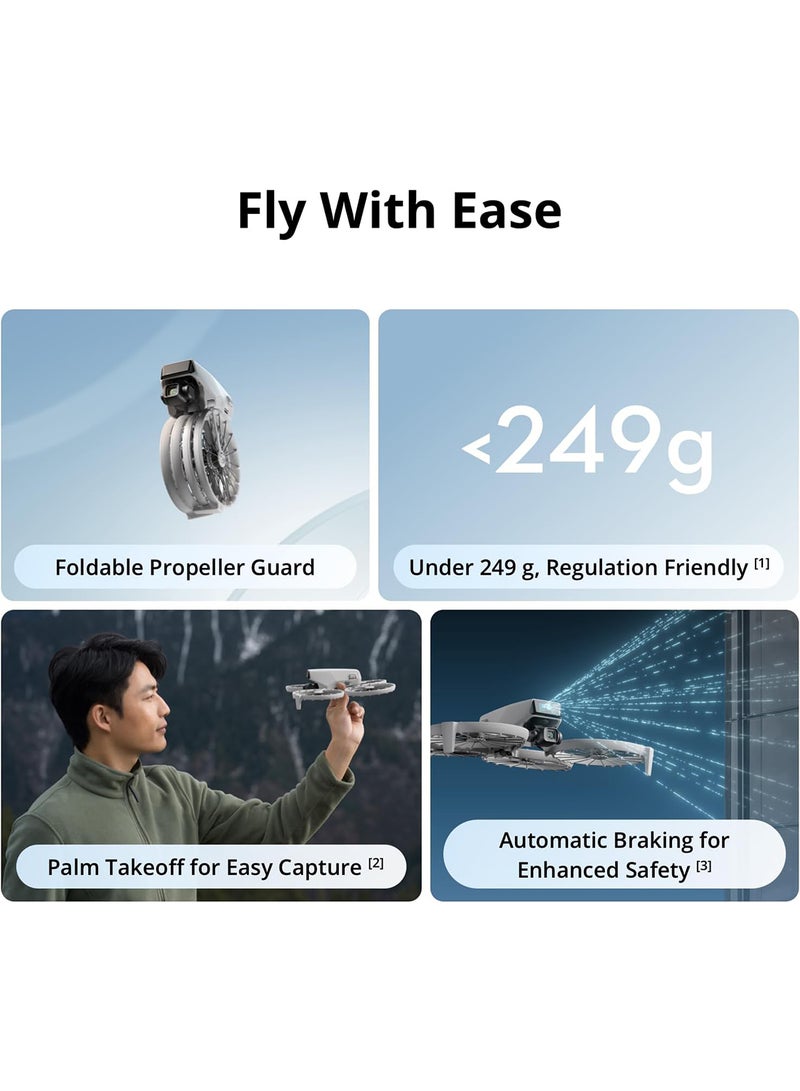 dji - Flip With RC 2 Screen Remote Controller, Follow Me Drone With 4K UHD Camera for Adults, Under 249 g, 3-Axis Gimbal Stabilization, 13km Video Transmission, Palm Takeoff, 31-Min Flight Time - Image 1