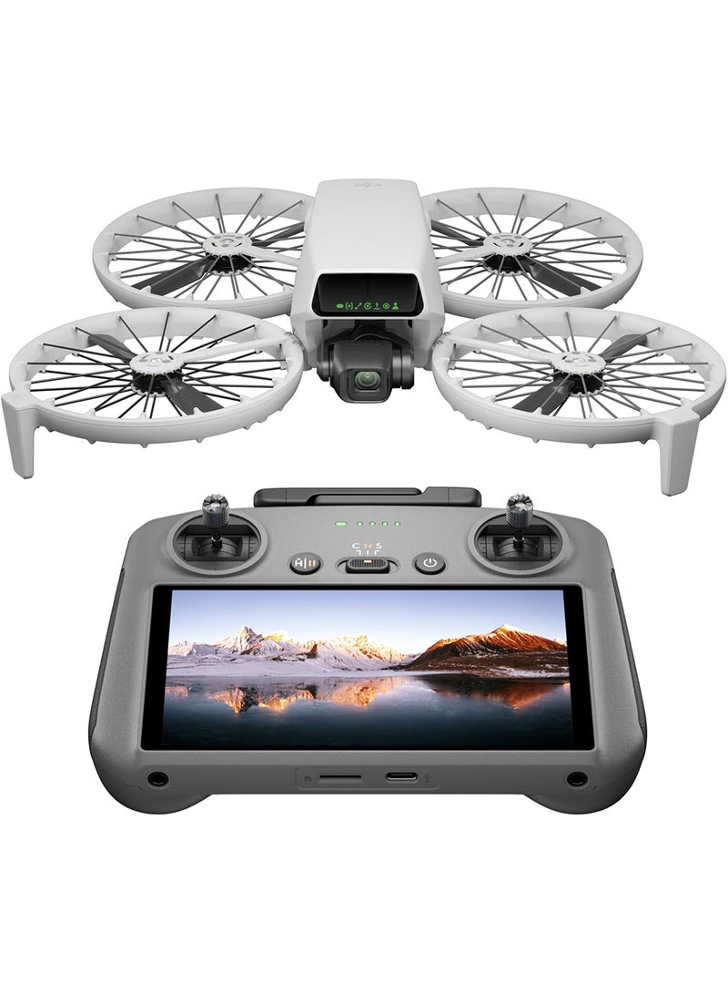 dji - Flip With RC 2 Screen Remote Controller, Follow Me Drone With 4K UHD Camera for Adults, Under 249 g, 3-Axis Gimbal Stabilization, 13km Video Transmission, Palm Takeoff, 31-Min Flight Time - Image 1