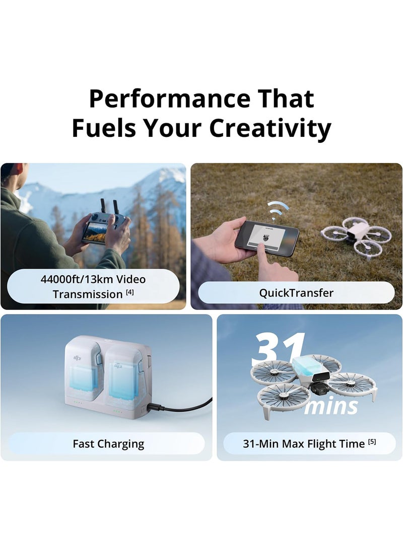 dji - Flip With RC 2 Screen Remote Controller, Follow Me Drone With 4K UHD Camera for Adults, Under 249 g, 3-Axis Gimbal Stabilization, 13km Video Transmission, Palm Takeoff, 31-Min Flight Time - Image 1
