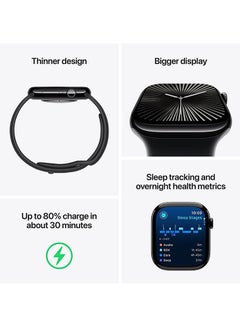 Apple Watch Series 10 Gps  Cellular 46Mm Jet Black Aluminium Case With Black Sport Band  Sm Black  - Image 3
