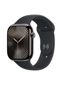 Apple Watch Series 10 Gps  Cellular 42Mm Slate Titanium Case With Black Sport Band  Sm Black  - Image 1