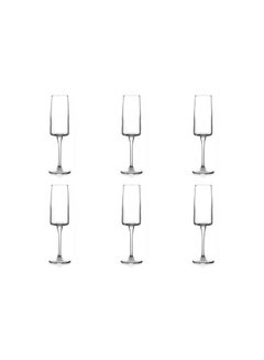 Pasabahce Pasabahce 6 Piece Glass Cup Iconic 190ml Flute Set – Turkey Made Clear  - Image 1