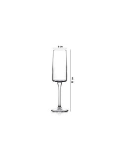 Pasabahce Pasabahce 6 Piece Glass Cup Iconic 190ml Flute Set – Turkey Made Clear  - Image 5